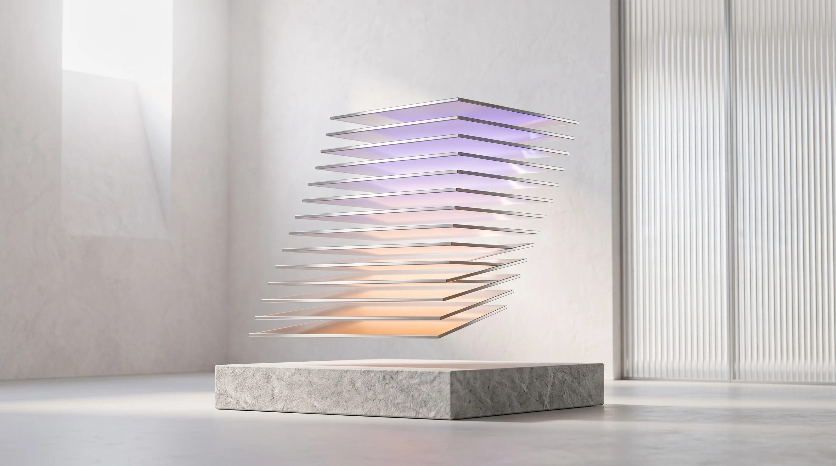 Floating glass layers